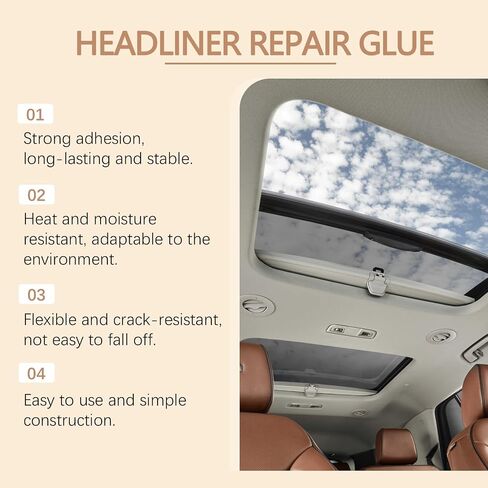 Glue Repair Glue 125 مل - لاصق قوي للسيارات لبطانة سقف السيارة والمفروشات والفينيل - مع فرشاة للنسيج والأسطح الداخلية in Kuwait