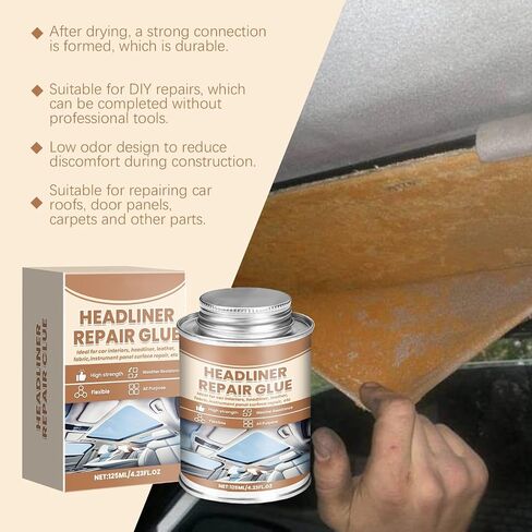 Glue Repair Glue 125 مل - لاصق قوي للسيارات لبطانة سقف السيارة والمفروشات والفينيل - مع فرشاة للنسيج والأسطح الداخلية in Kuwait