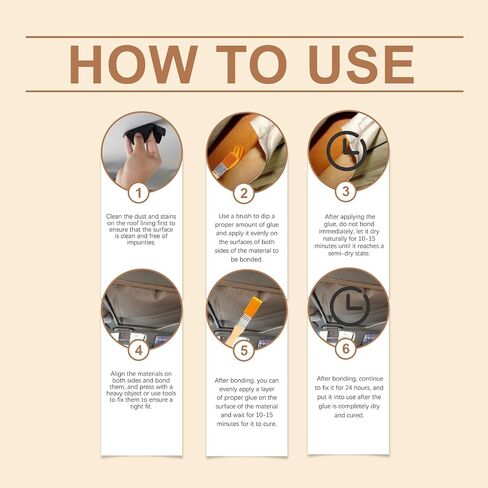Glue Repair Glue 125 مل - لاصق قوي للسيارات لبطانة سقف السيارة والمفروشات والفينيل - مع فرشاة للنسيج والأسطح الداخلية in Kuwait
