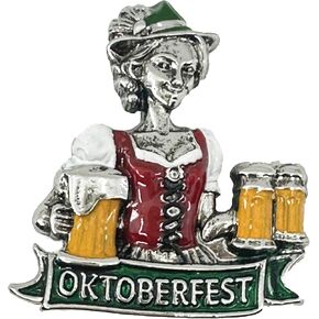 مهرجان سيدة ملونة مهرجان أكتوبر دبابيس القبعة الألمانية مع راية مهرجان أكتوبر ومشبك المعادن-يجب أن تكون دبابيس مهرجان أكتوبر القابلة للتحصيل لقبعة جبال الألب الألمانية بواسطة Oktoberfest Haus in Kuwait