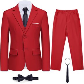 Boys Suits Tuxedo Suits 5-Piece Slim Fit Wedding Ring Bearer Outfit Formal Dresswear Suit Set for Kids in Kuwait