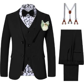 Yuemion Boy Suit Tuxedos Wedding Outsial Kid Comfits 7pcs Dress Dress Shirt with Bowtie Vest Jacket in Kuwait