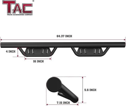 TAC Running Boards الخطوات الجانبية FIT 2010-2024 Toyota 4Runner (باستثناء 10-13 SR5/10-24 Limited/20-21 Nightshade Edition/22-24 TRD Sport) | 4 "إسقاط قضبان nerf 2pcs in Kuwait