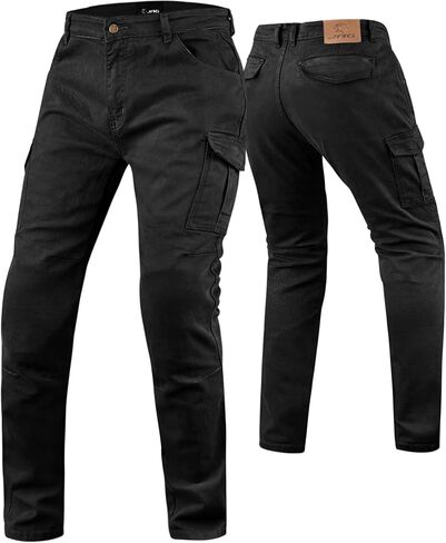 J.A.G. Motorcycle Cargo Pants for Men – Slim Fit Riding Jeans Twill Fabric, CE Level 2 Armor & Aramid Protective Lining in Kuwait