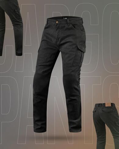 J.A.G. Motorcycle Cargo Pants for Men – Slim Fit Riding Jeans Twill Fabric, CE Level 2 Armor & Aramid Protective Lining in Kuwait