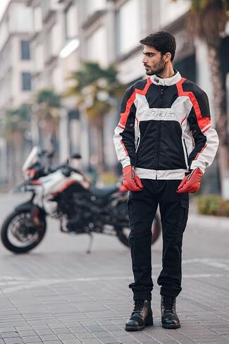 J.A.G. Motorcycle Cargo Pants for Men – Slim Fit Riding Jeans Twill Fabric, CE Level 2 Armor & Aramid Protective Lining in Kuwait