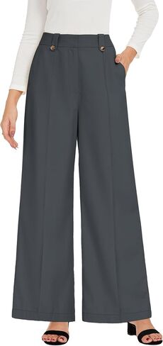 Grace Karin Womens Wide Leg Dress Pants ، 2025 سراويل عمل عالية الخصر ، قصر طويل غير رسمي مع جيوب in Saudi Arabia