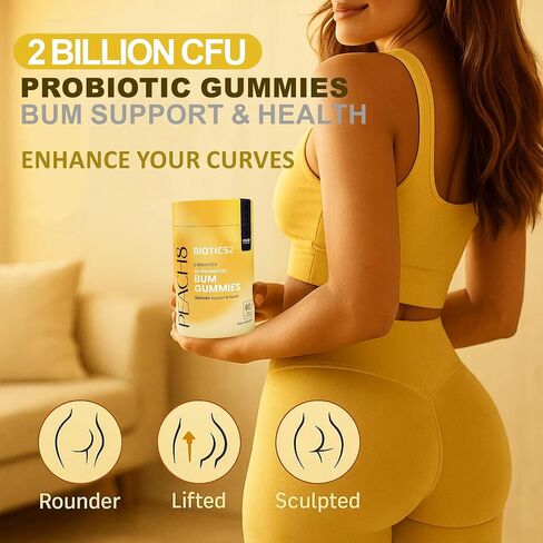 Peach8 بعقب دعم النساء البروبيوتيك غنائز - 60 Sugarfree BBL Booty Vitamins C A Gummies ، 2B بروبيوتيك ، prebiotics ، 4 مكملات عشبية المنشار بالميتو ، MACA الأسود ، Motherwort للامتصاص Max Bum Max in Saudi Arabia