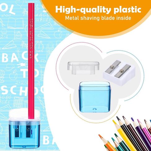 Teling 144 Pcs Pencil Sharpeners Dual Holes Manual Pencil Sharpeners Kids Colorful Handheld Pencil Sharpener with Lid Portable Compact Pencil Sharpener for Students School Class Home Office Supply in Saudi Arabia