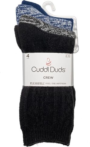 Cuddl Duds Women Super Soft 4 Pair Pack Modern Multicolor Easy Care Crew Boot Socks in Saudi Arabia