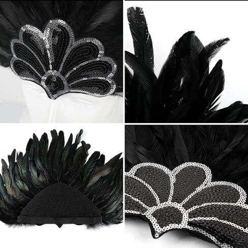 Women's Carnival Feather Headpiece Sequin Feather Headdress for Wedding Masquerade Party Cosplay Showgirl headpiece in Saudi Arabia