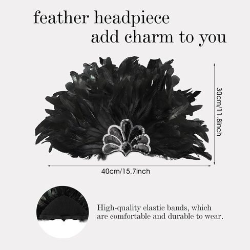 Women's Carnival Feather Headpiece Sequin Feather Headdress for Wedding Masquerade Party Cosplay Showgirl headpiece in Saudi Arabia