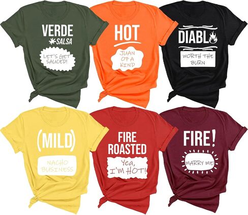 Hotsauce Matching Shirt, Taco Halloween Costume Group T-Shirt, Matching Family Halloween Shirts, Taco Sauce Shirt, Group Costumes Halloween Unisex Shirt in Saudi Arabia