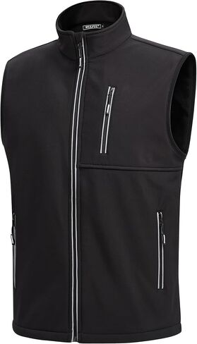 Wulful للرجال مقاوم للرياح خفيفة الوزن ملابس غولف ملابس خارجية مع جيوب ، سترة Softshell بلا أكمام للسفر المشي لمسافات طويلة الجري in Saudi Arabia