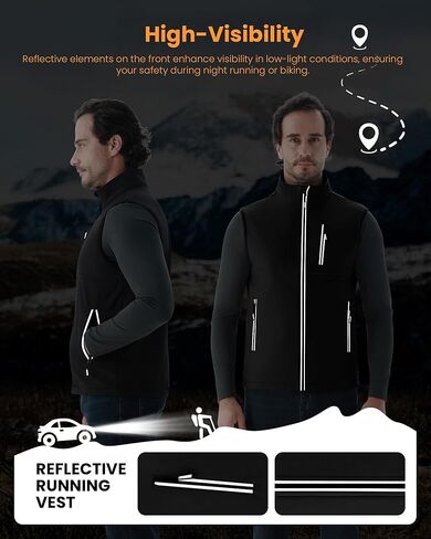 Wulful للرجال مقاوم للرياح خفيفة الوزن ملابس غولف ملابس خارجية مع جيوب ، سترة Softshell بلا أكمام للسفر المشي لمسافات طويلة الجري in Saudi Arabia
