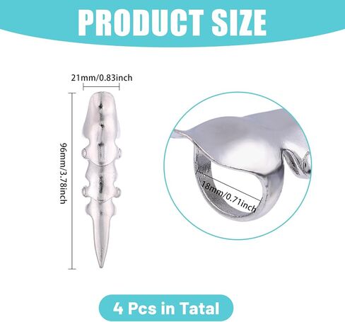 Globleland 4 pcs alloy full apploy ring flase silver knuckle knuckle knuckle fingers claws claws full finger found ade loop for halloween party cosplay assplay accsities jewelry in Saudi Arabia