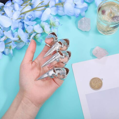 Globleland 4 pcs alloy full apploy ring flase silver knuckle knuckle knuckle fingers claws claws full finger found ade loop for halloween party cosplay assplay accsities jewelry in Saudi Arabia