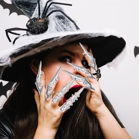 Globleland 4 pcs alloy full apploy ring flase silver knuckle knuckle knuckle fingers claws claws full finger found ade loop for halloween party cosplay assplay accsities jewelry in Saudi Arabia