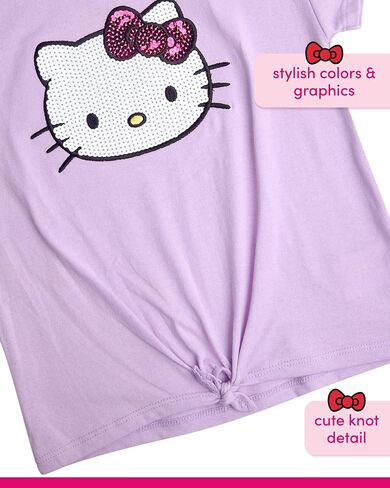 Hello Kitty Girls Skort Set - 2 Piece Graphic Crewneck Top and Short Skort Cute Outfit Set (Sizes: 2T-12) in Saudi Arabia