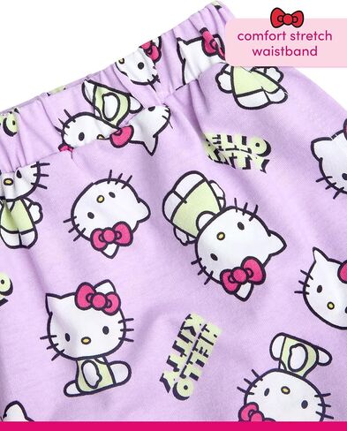 Hello Kitty Girls Skort Set - 2 Piece Graphic Crewneck Top and Short Skort Cute Outfit Set (Sizes: 2T-12) in Saudi Arabia
