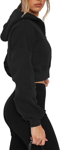zip up hoodies للنساء المزروعة بالبلوزات ذات الأكمام الطويلة المقنعين العصرية in Kuwait