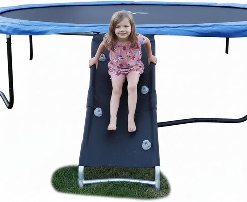 Trampoline Pro The Original Trampoline Climber Best Trampoline Ladder Alternative Heavy Duty Steel Construction Easy to Climb Clamps to Frame for 100% Secure Connection and Rock Wall Grips in Saudi Arabia