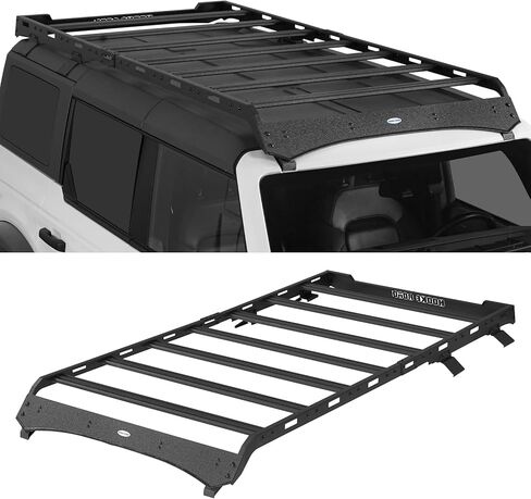 HOOKE ROAD BRONCO ROAT RACK BANS Aluminium Cross ، سلة حاملة شحن كاملة الطول لعام 2021 2022 2023 2024 2025 Ford Bronco 4-Door Hardtop (استبعاد Bronco Sport) in Kuwait