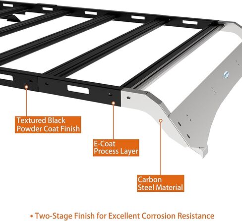 HOOKE ROAD BRONCO ROAT RACK BANS Aluminium Cross ، سلة حاملة شحن كاملة الطول لعام 2021 2022 2023 2024 2025 Ford Bronco 4-Door Hardtop (استبعاد Bronco Sport) in Kuwait