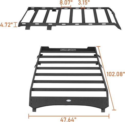 HOOKE ROAD BRONCO ROAT RACK BANS Aluminium Cross ، سلة حاملة شحن كاملة الطول لعام 2021 2022 2023 2024 2025 Ford Bronco 4-Door Hardtop (استبعاد Bronco Sport) in Kuwait