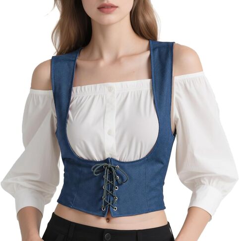 Women's Pirate Corset Renaissance Medieval Vest Steampunk Victorian Bodice in Saudi Arabia