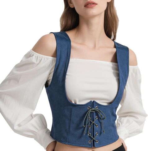 Women's Pirate Corset Renaissance Medieval Vest Steampunk Victorian Bodice in Saudi Arabia
