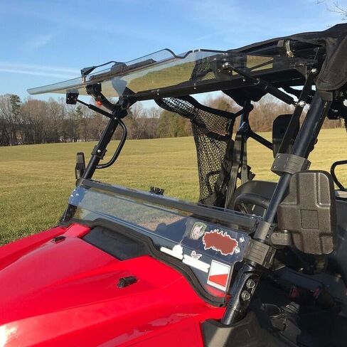 HECASA 2-In-1 Folding Windshield Compatible with 2016+ Honda Pioneer 1000 1000-5 1000-6 Scratch Resistant Hard Flip Down Windscreen in Saudi Arabia