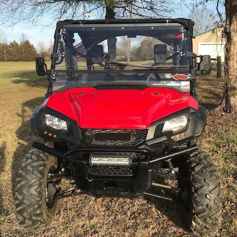 HECASA 2-In-1 Folding Windshield Compatible with 2016+ Honda Pioneer 1000 1000-5 1000-6 Scratch Resistant Hard Flip Down Windscreen in Saudi Arabia