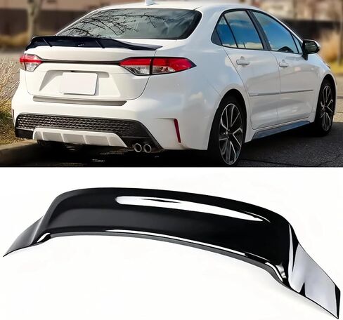 Rear Trunk Wing Spoiler Glossy Black Compatible with Toyota Corolla 4 Door Sedan 2020-2025 R Style Duckbill Highkick Trunk Lid Spoiler Wing (Can't Fit Hatchback Model) in Saudi Arabia