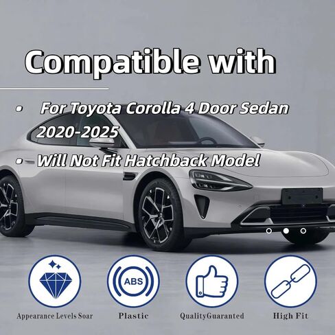 Rear Trunk Wing Spoiler Glossy Black Compatible with Toyota Corolla 4 Door Sedan 2020-2025 R Style Duckbill Highkick Trunk Lid Spoiler Wing (Can't Fit Hatchback Model) in Saudi Arabia