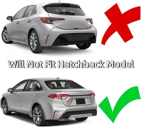 Rear Trunk Wing Spoiler Glossy Black Compatible with Toyota Corolla 4 Door Sedan 2020-2025 R Style Duckbill Highkick Trunk Lid Spoiler Wing (Can't Fit Hatchback Model) in Saudi Arabia
