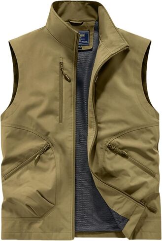 فائدة سترة للرجال صيد الجولف سفر المشي لمسافات طويلة صور الملابس خفيفة الأكياس مع جيوب in Kuwait