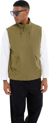 فائدة سترة للرجال صيد الجولف سفر المشي لمسافات طويلة صور الملابس خفيفة الأكياس مع جيوب in Kuwait