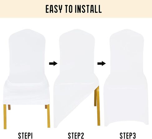 2 Pack White Stretch Polyester Spandex Chair Covers Universal Washable Removable Chair Slipcovers Protector for Wedding Banquet Events Party Dining Decoration in Saudi Arabia