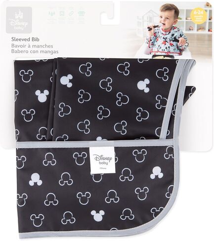 Bumkins Sleeved Bib for Girl or Boy, Baby and Toddler for 6-24 Mos, Essential Must Have for Eating, Feeding, Baby Led Weaning Supplies, Long Sleeve Mess Saving Food Catcher, Soft Fabric, Sand Check in Kuwait