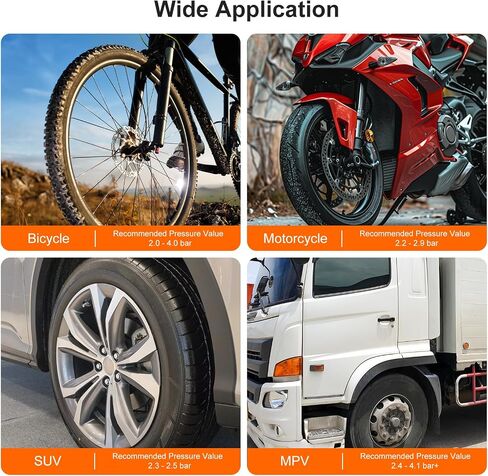 Godeosn Bike Tyre Pressure مقياس-رأس مزدوج لصمامات Schrader & Presta ، 0-60 psi / 4 bar ، قرص 1.5 بوصة مع غلاف الحماية من التروس-مناسب لـ MTB والطريق والدراجات الإلكترونية والسيارة والموتوبايك in Saudi Arabia