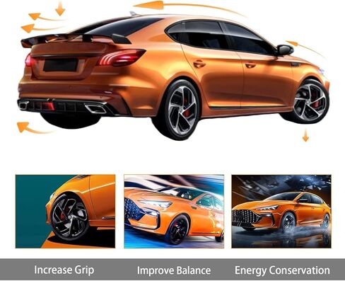 54 بوصة عالمي خلفي الجذع المفسد برو طراز الجذع Trunk Wing Car Spoiler مع لاصق ، نظرة ألياف الكربون in Kuwait