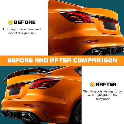 54 بوصة عالمي خلفي الجذع المفسد برو طراز الجذع Trunk Wing Car Spoiler مع لاصق ، نظرة ألياف الكربون in Kuwait