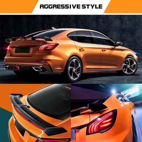 54 بوصة عالمي خلفي الجذع المفسد برو طراز الجذع Trunk Wing Car Spoiler مع لاصق ، نظرة ألياف الكربون in Kuwait