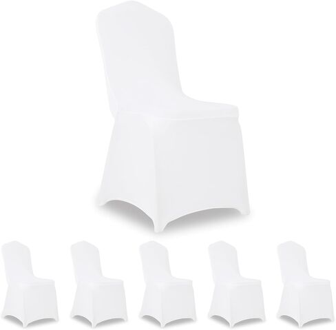 2 Pack White Stretch Polyester Spandex Chair Covers Universal Washable Removable Chair Slipcovers Protector for Wedding Banquet Events Party Dining Decoration in Saudi Arabia