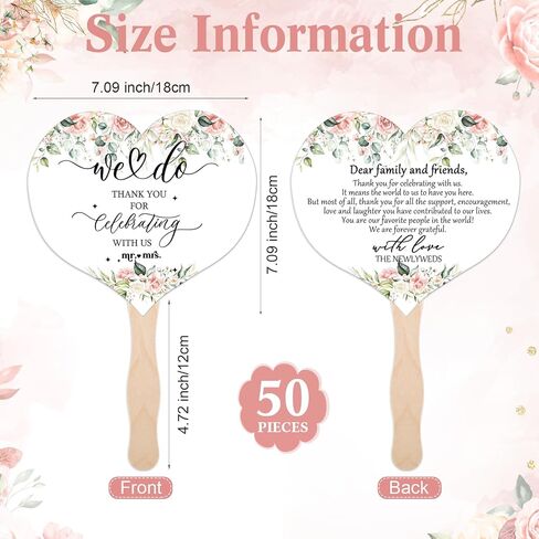 51 Pcs Wedding Fans for Guests Greenery Wedding Favors 50 Greenery Heart Wedding Paper Fans with Wood Handle, 1 Pcs Love Can Be Hot Wooden Wedding Table Sign Bridal Shower Favor in Saudi Arabia