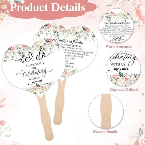 51 Pcs Wedding Fans for Guests Greenery Wedding Favors 50 Greenery Heart Wedding Paper Fans with Wood Handle, 1 Pcs Love Can Be Hot Wooden Wedding Table Sign Bridal Shower Favor in Saudi Arabia