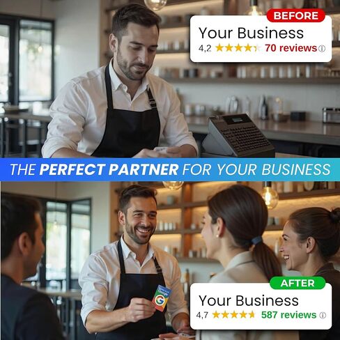 بطاقة Tap قابلة لإعادة الاستخدام لمراجعات Google - حزمة مكونة من 4 بطاقات - بطاقة مراجعة QR & Tap NFC - راجعنا على بطاقة Google Tap - iPhone وAndroid - عزز بطاقة مراجعاتي - إعداد في المنزل | بواسطة الرسائل in Kuwait