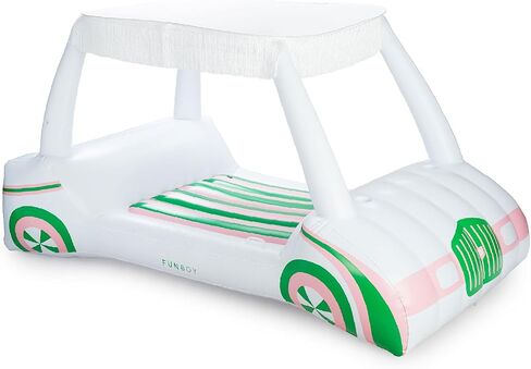 FUNBOY Giant Inflatable Country Club Golf Cart, Two Cup Holders, Removable Fringe Shade, Float for Summer Pool Party and Entertainment in Saudi Arabia