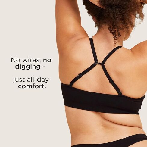 Boody Women’s Wireless T‑Shirt Bra | Bamboo Viscose, Seamfree Comfort, Invisible Fit, 2‑in‑1 Adjustable Straps in Kuwait